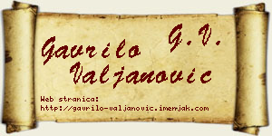 Gavrilo Valjanović vizit kartica